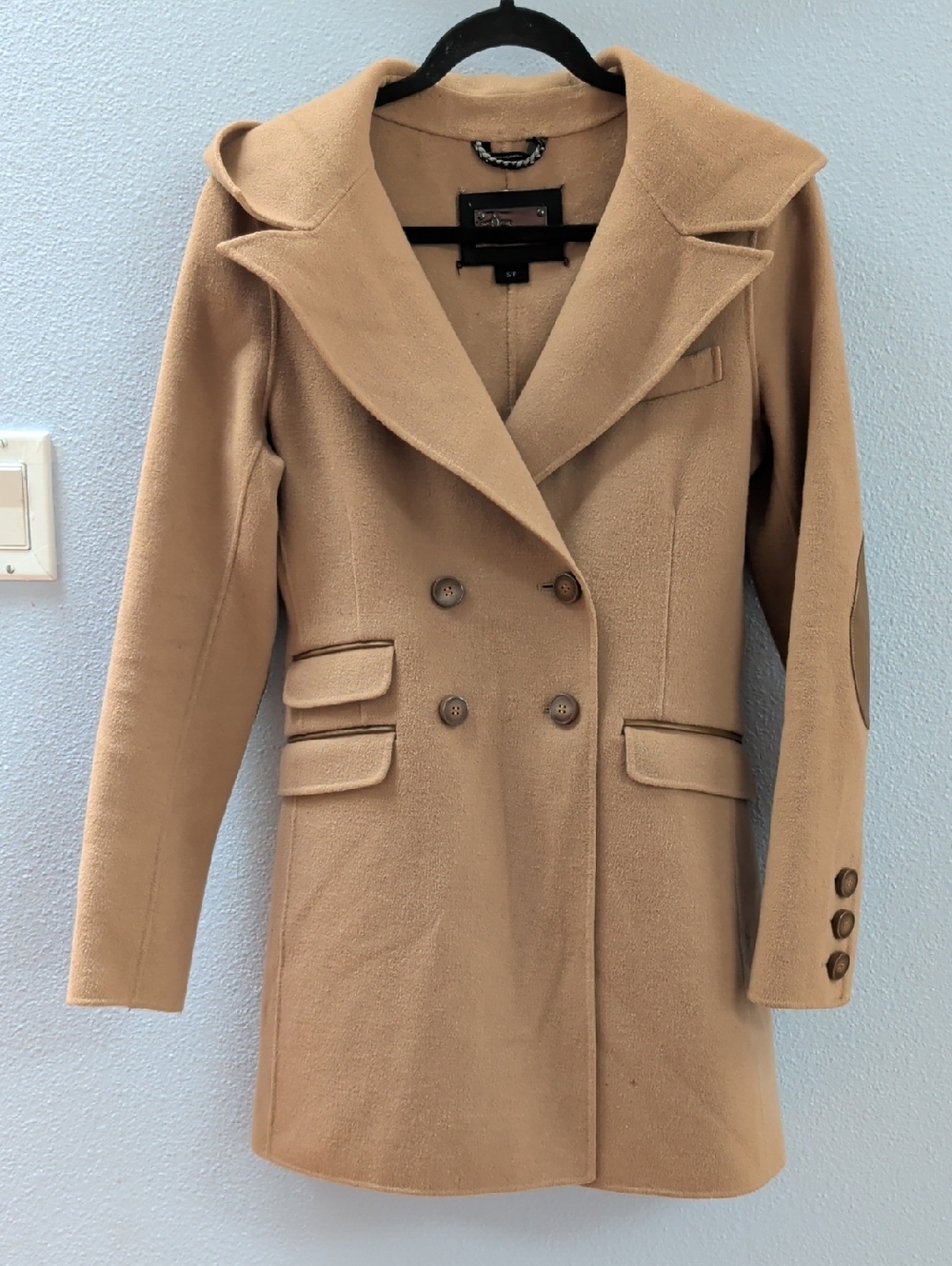 Mackage Wool-Blend Double-Breasted Camel Coat
